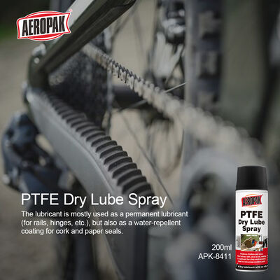 AEROPAK Penetrating PTFE Dry Lube Spray Lubricant 200ml Aerosol Special Formula Reduce Corrosion Friction Wear Waterproof High