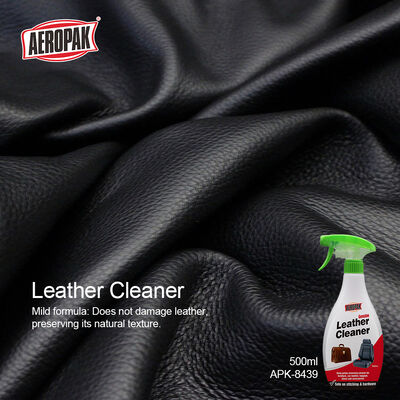 Aeropak 500ml Mild Formula Deep Cleaning and Restoration Genuine Leather Cleaner Spray for Car Leather Seat and Home Care