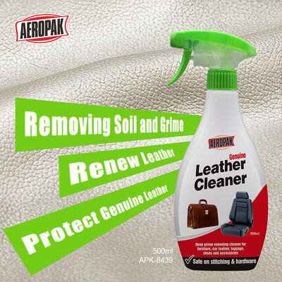 Aeropak 500ml Mild Formula Deep Cleaning and Restoration Genuine Leather Cleaner Spray for Car Leather Seat and Home Care